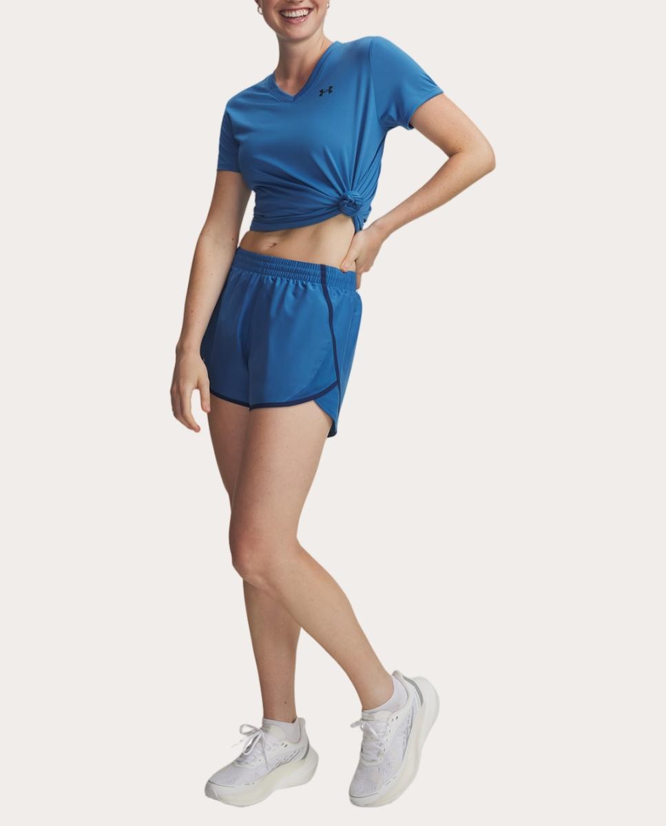 Calções de Mulher UA Fly By 3'' Shorts Azul-3