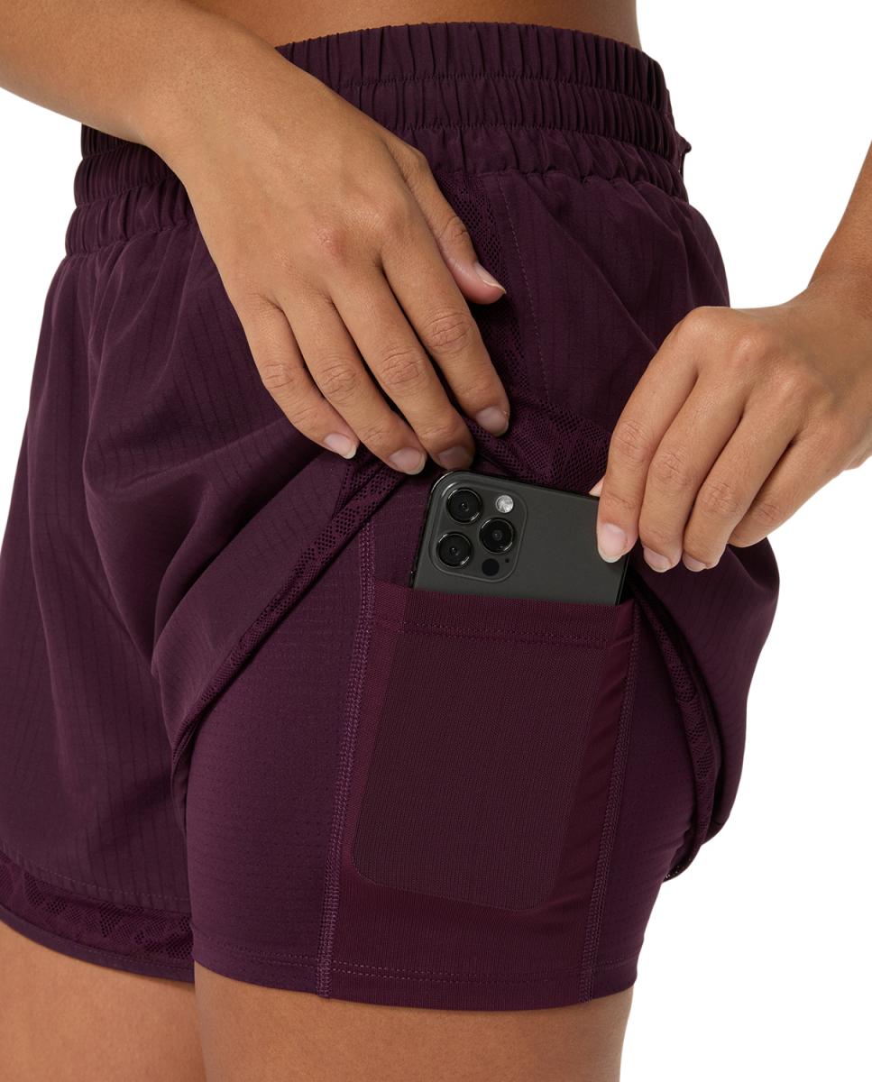 Imagen 5 de Pantalón corto de mujer Nagino Run 2-N-1 Short Asics - Remolacha Remolacha