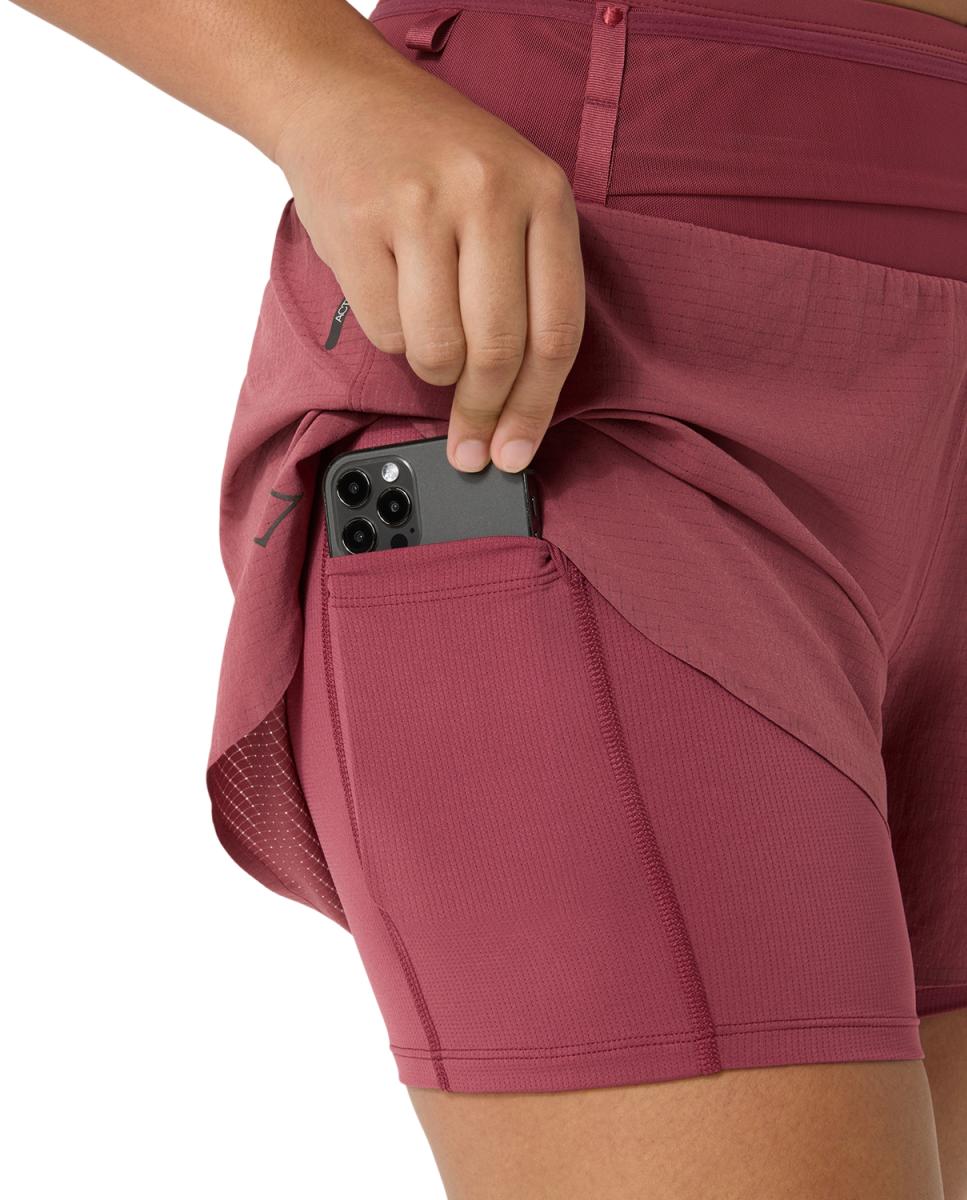 Calções de Mulher Fujitrail Elite Short Vermelho / Roxo-6