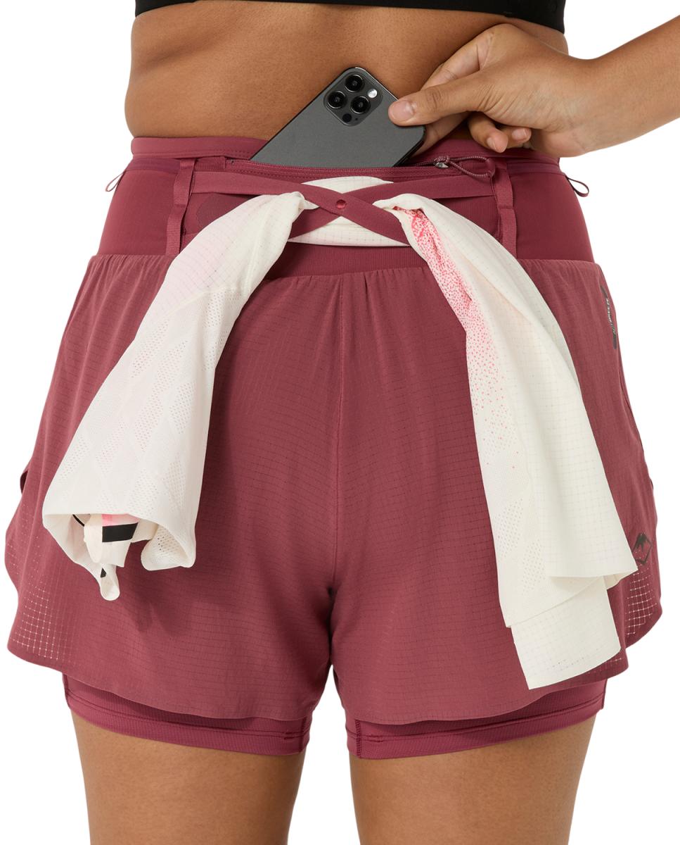 Calções de Mulher Fujitrail Elite Short Vermelho / Roxo-10