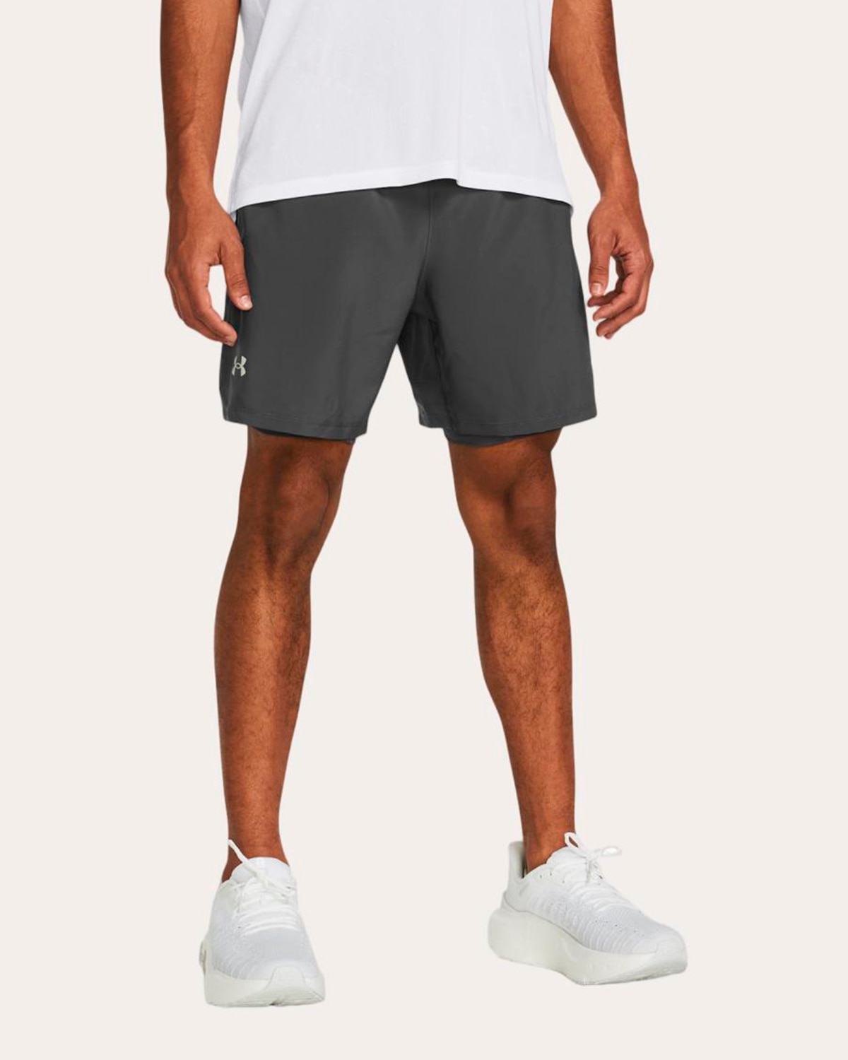 Calções de Homem UA Launch 7'' 2-in-1 Shorts Cinzento-granito-1