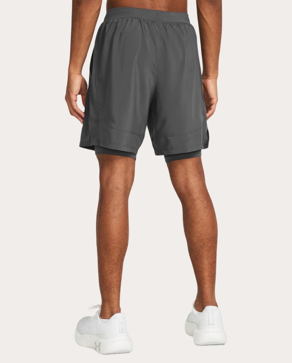 Calções de Homem UA Launch 7'' 2-in-1 Shorts Cinzento-granito-2