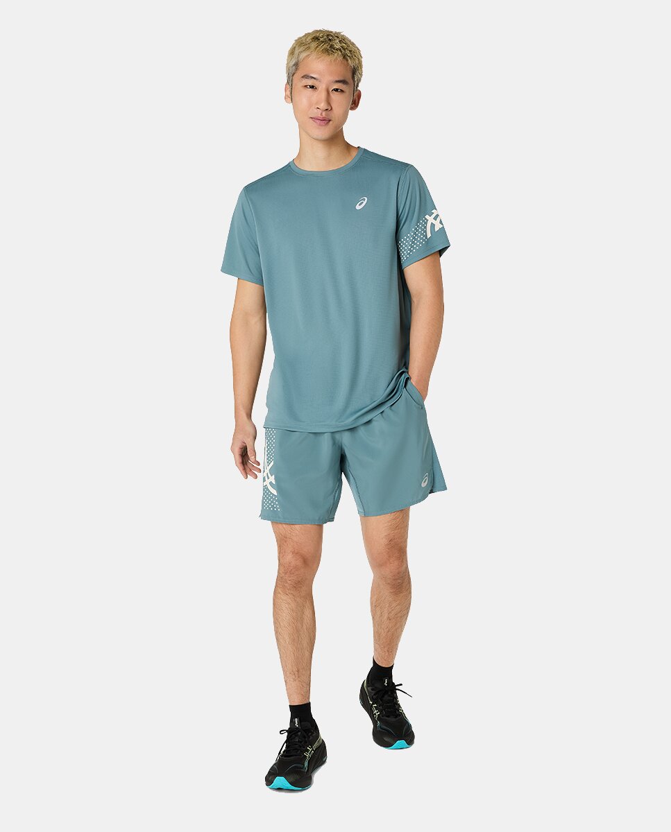 Calções de Homem Icon 7In Short Cinzento-escuro / Verde-3