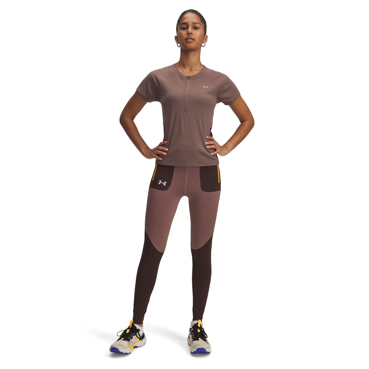 Leggings de Mulher UA Trail Run Tight Castanho-4