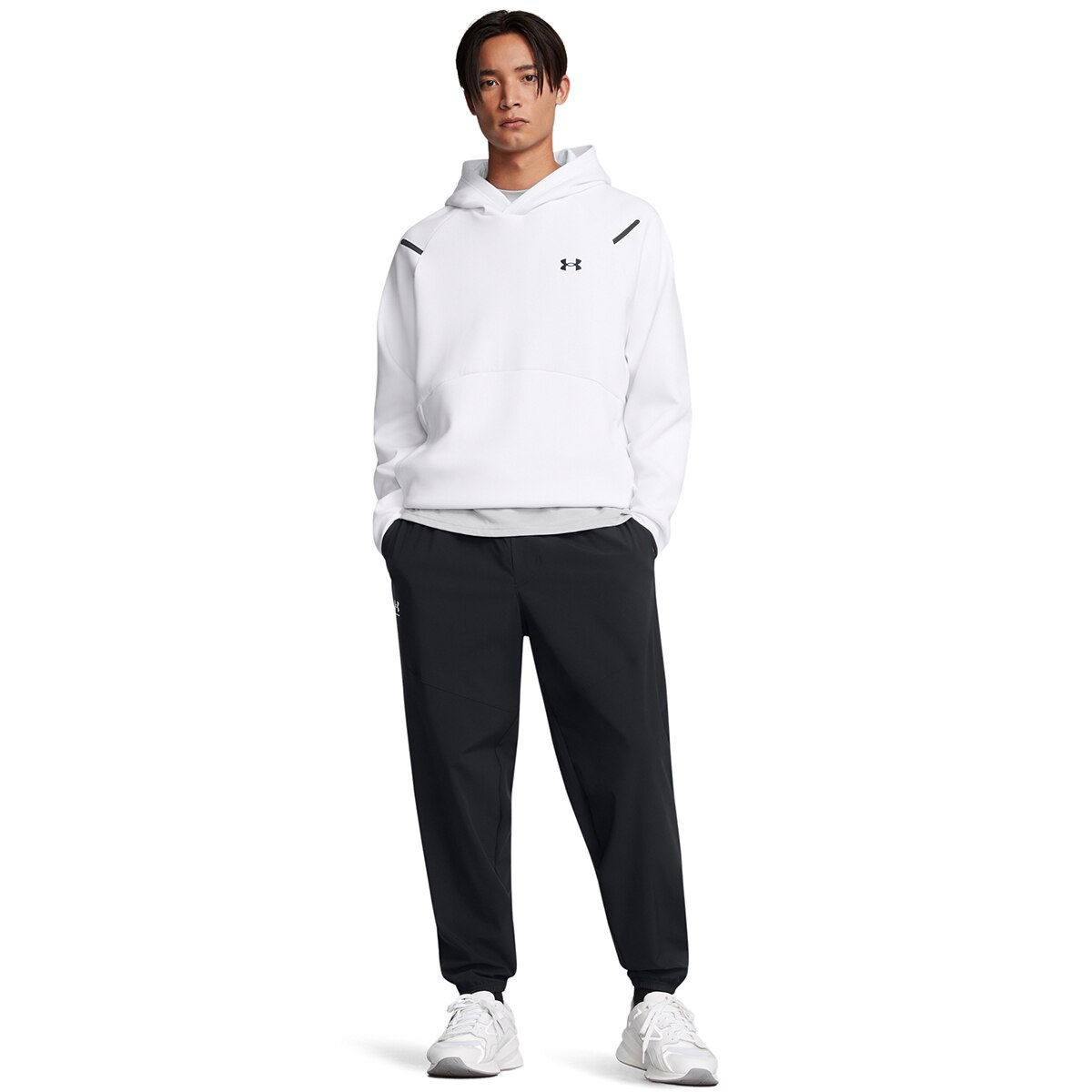 Calças de Homem UA Vibe Woven Jogger Preto / Branco-3