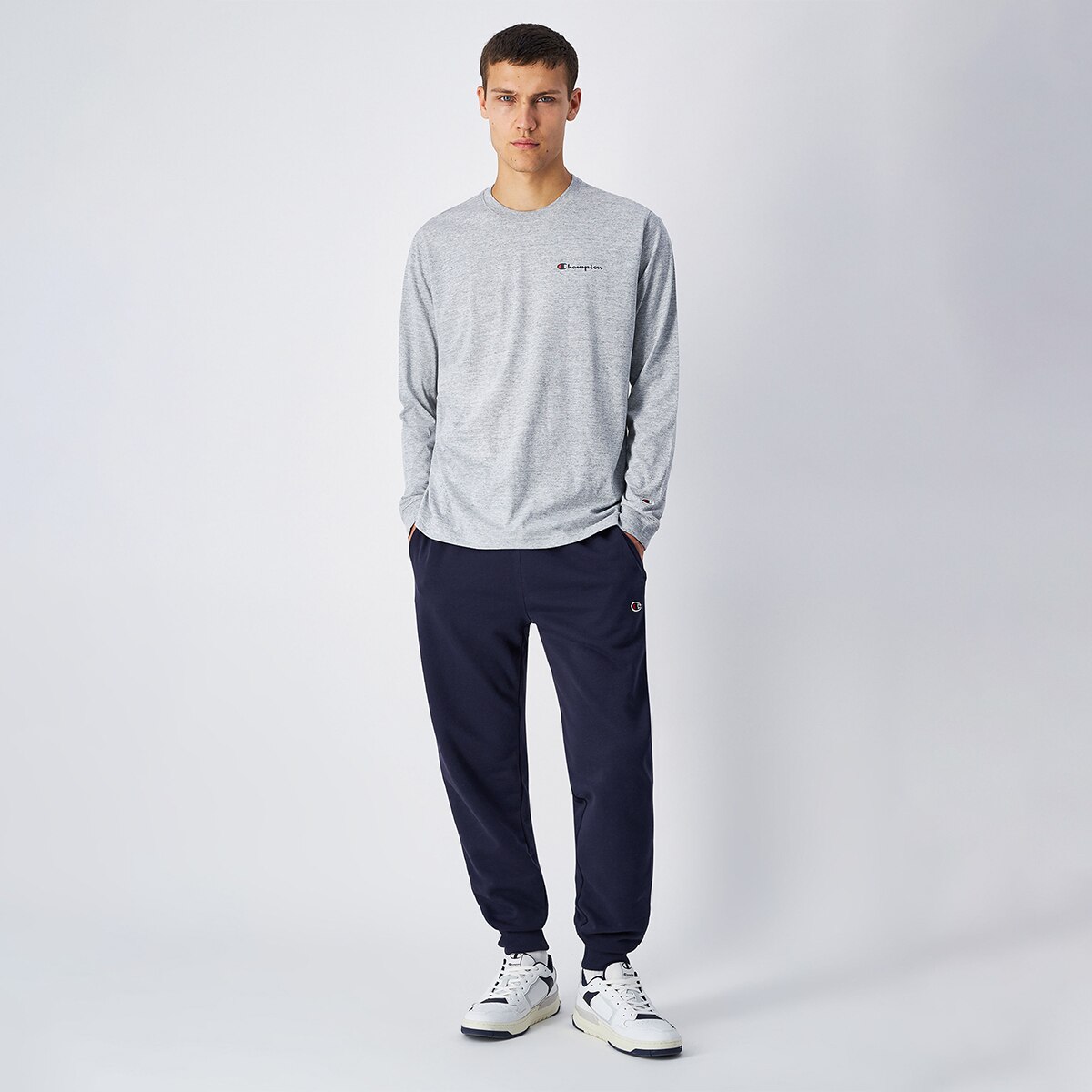 Calças Casual de Homem Rib Cuff Pants Azul-3
