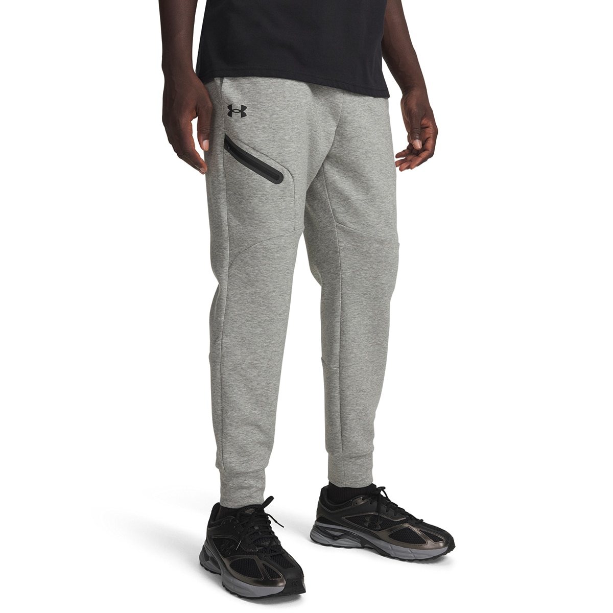 Calças Casual de Homem UA Unstoppable Flc Jgr EU Cinzento médio-1