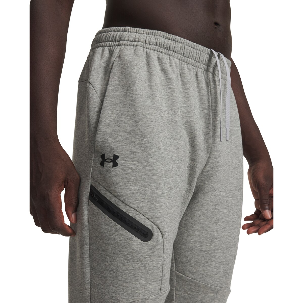 Calças Casual de Homem UA Unstoppable Flc Jgr EU Cinzento médio-4