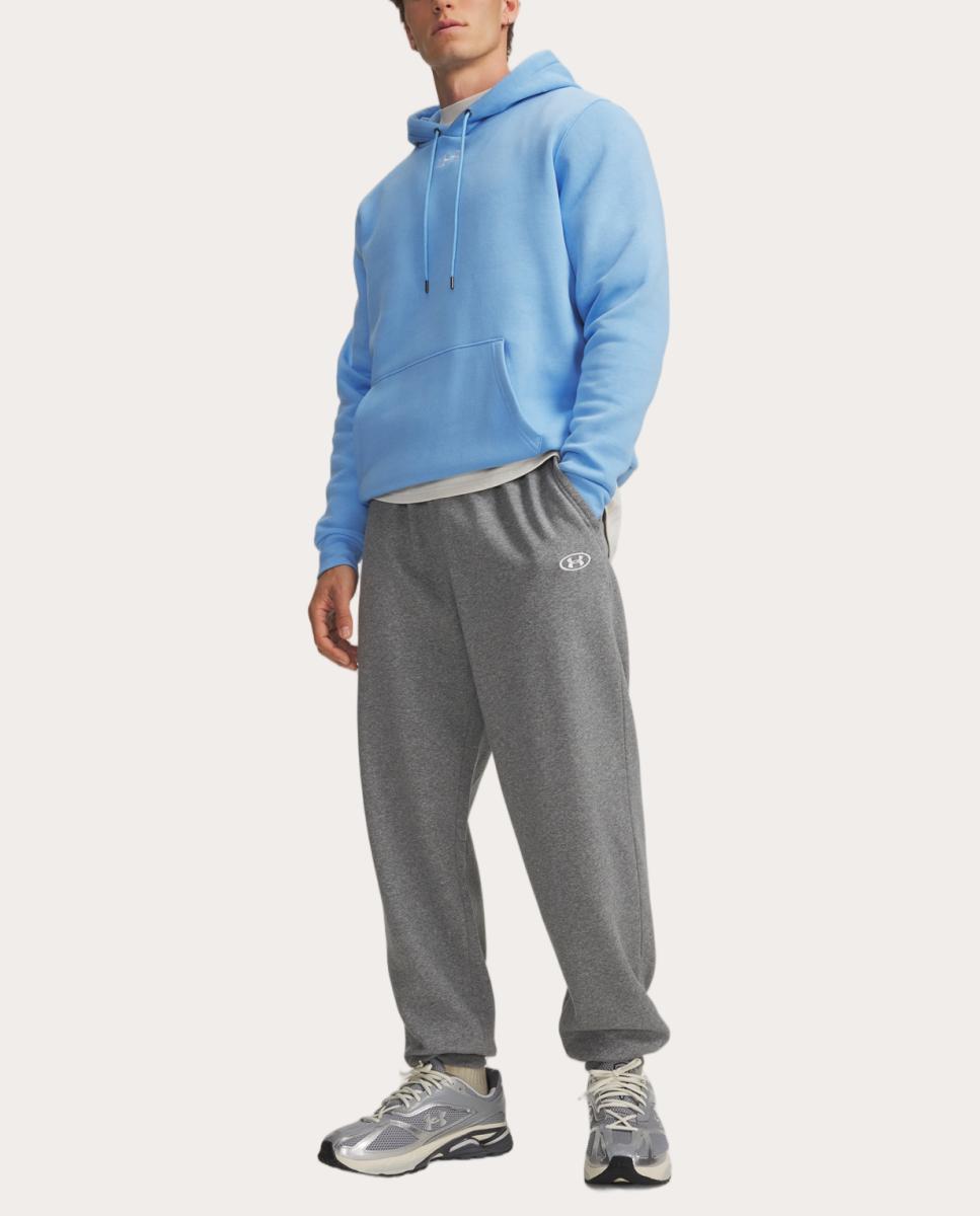 Calças de Homem UA Rival Flc Jogger Cinzento-granito-3