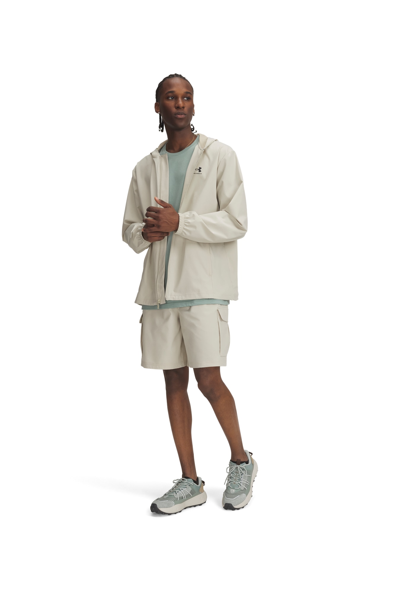 Calções de Homem UA Vibe Woven Cargo Short Verde-4
