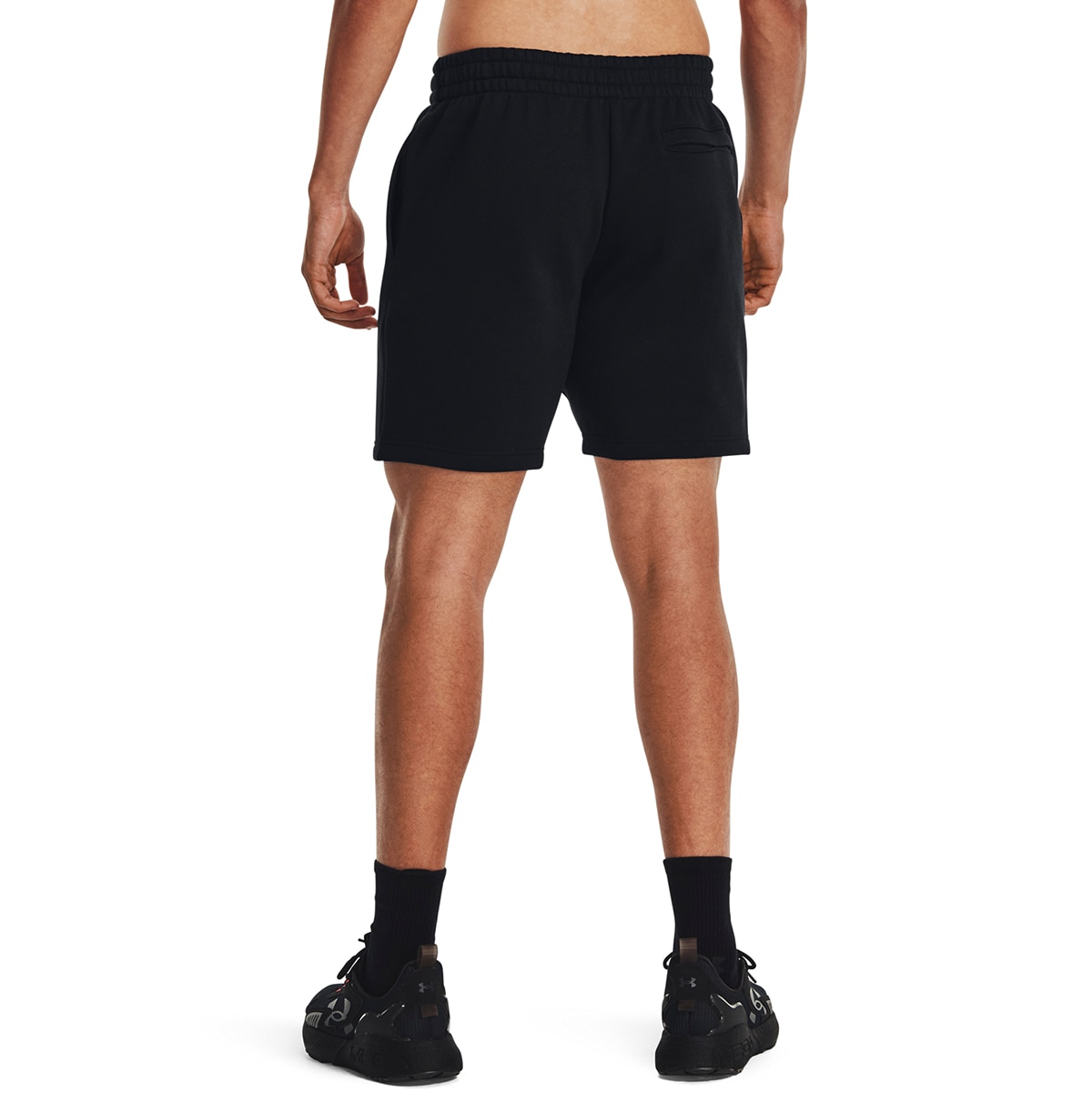 Calções de Homem UA Icon Fleece Short Preto / Branco-2