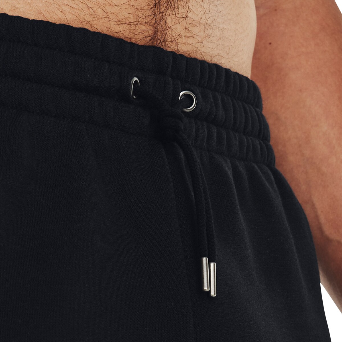 Calções de Homem UA Icon Fleece Short Preto / Branco-3