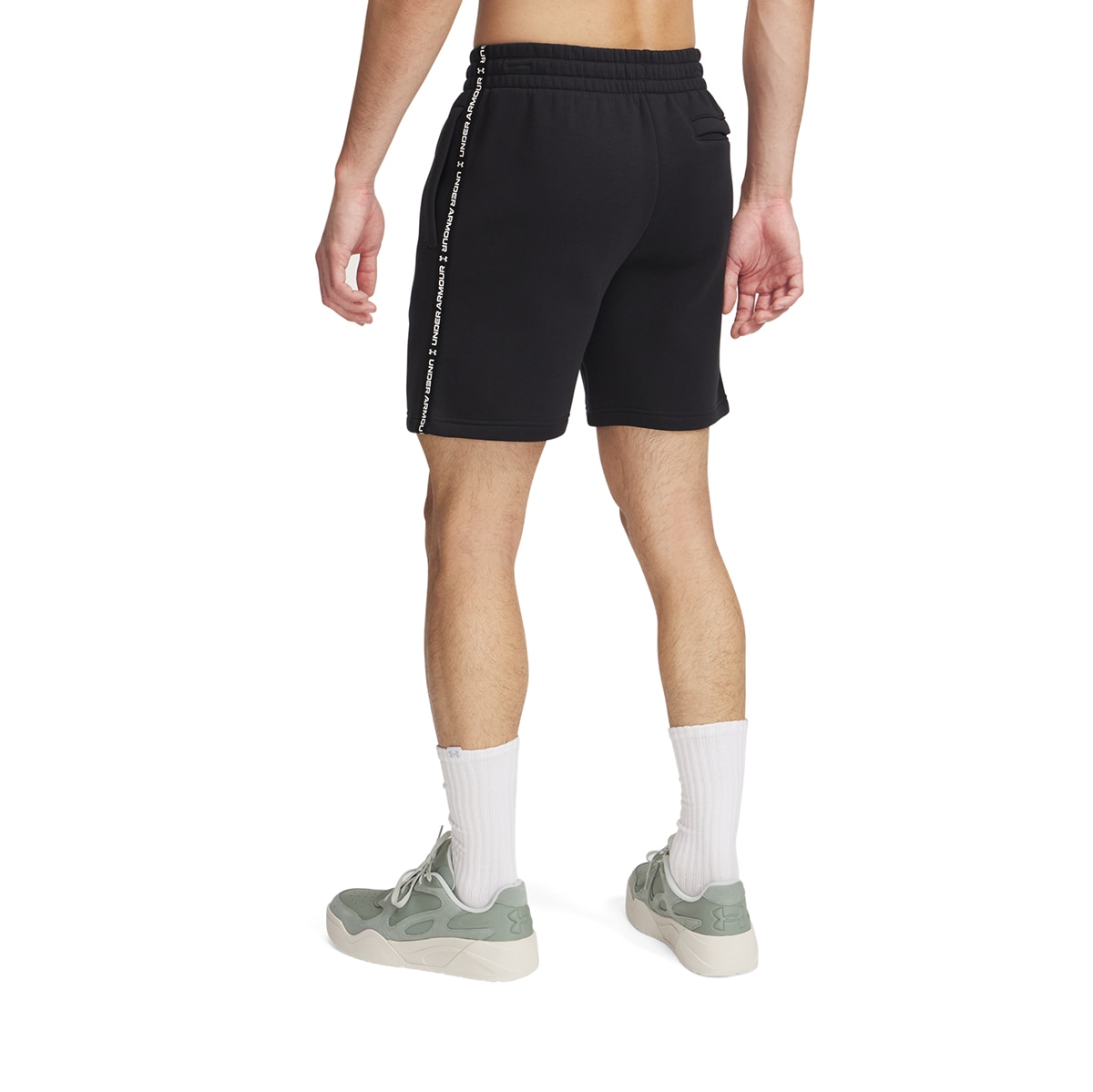 Calções de Homem UA Icon Fleece Short Taping Preto-2