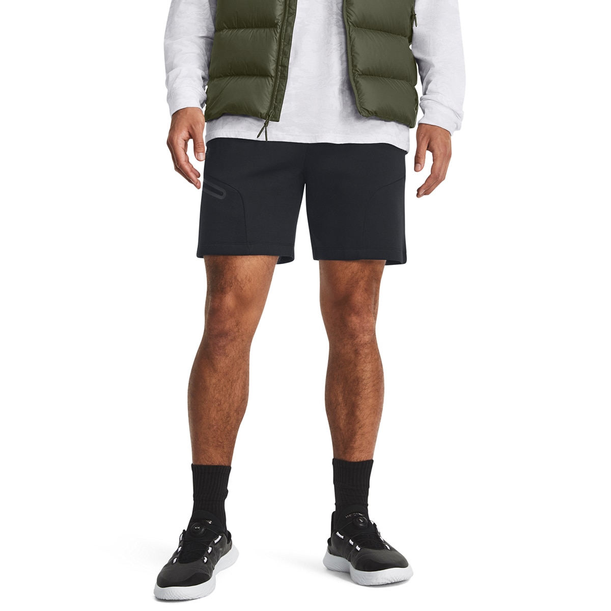 Calções de Homem UA Unstoppable Flc Shorts Preto-1
