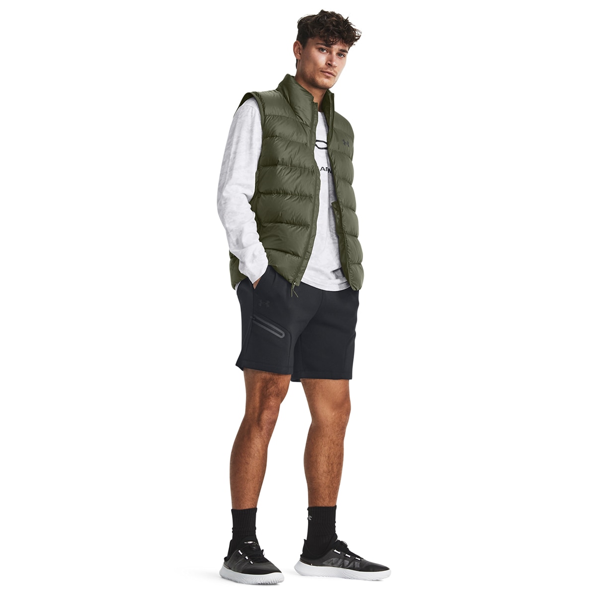 Calções de Homem UA Unstoppable Flc Shorts Preto-4