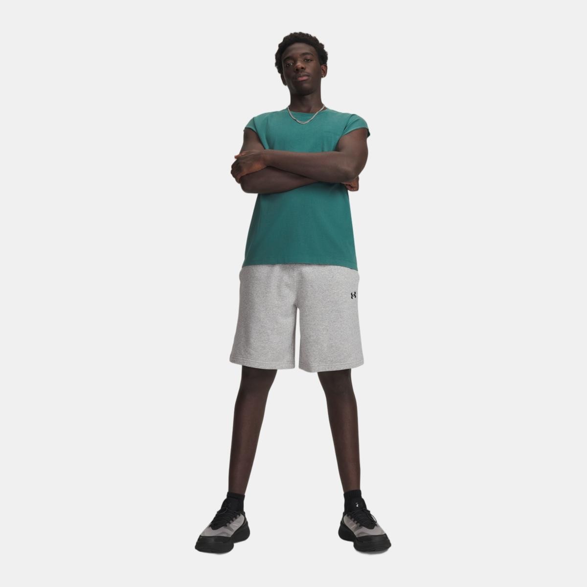 Calções Casual de Homem UA Rival LW Shorts Cinzento-jaspeado-4