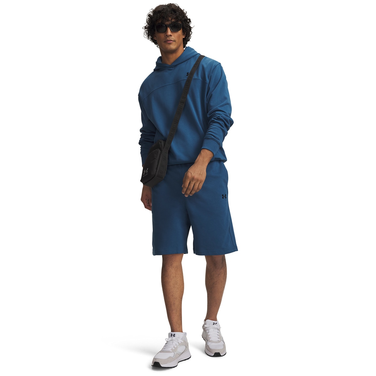 Calções Casual de Homem UA Rival LW Shorts Azul-escuro-3