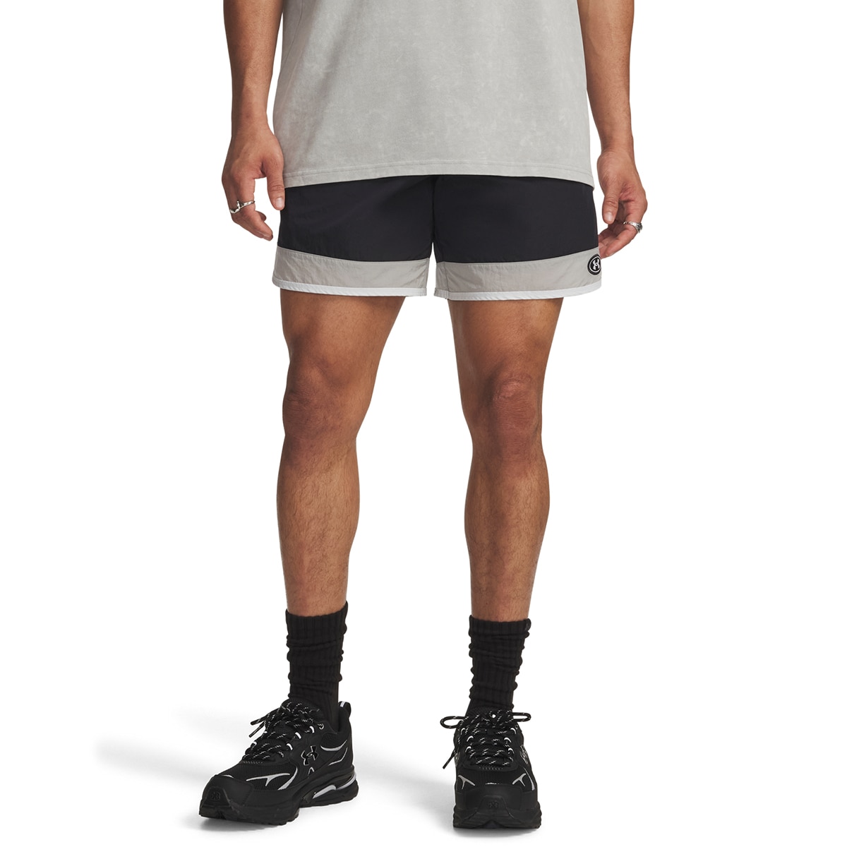 Calções Casual de Homem UA Icon Woven Track Shorts Preto-1