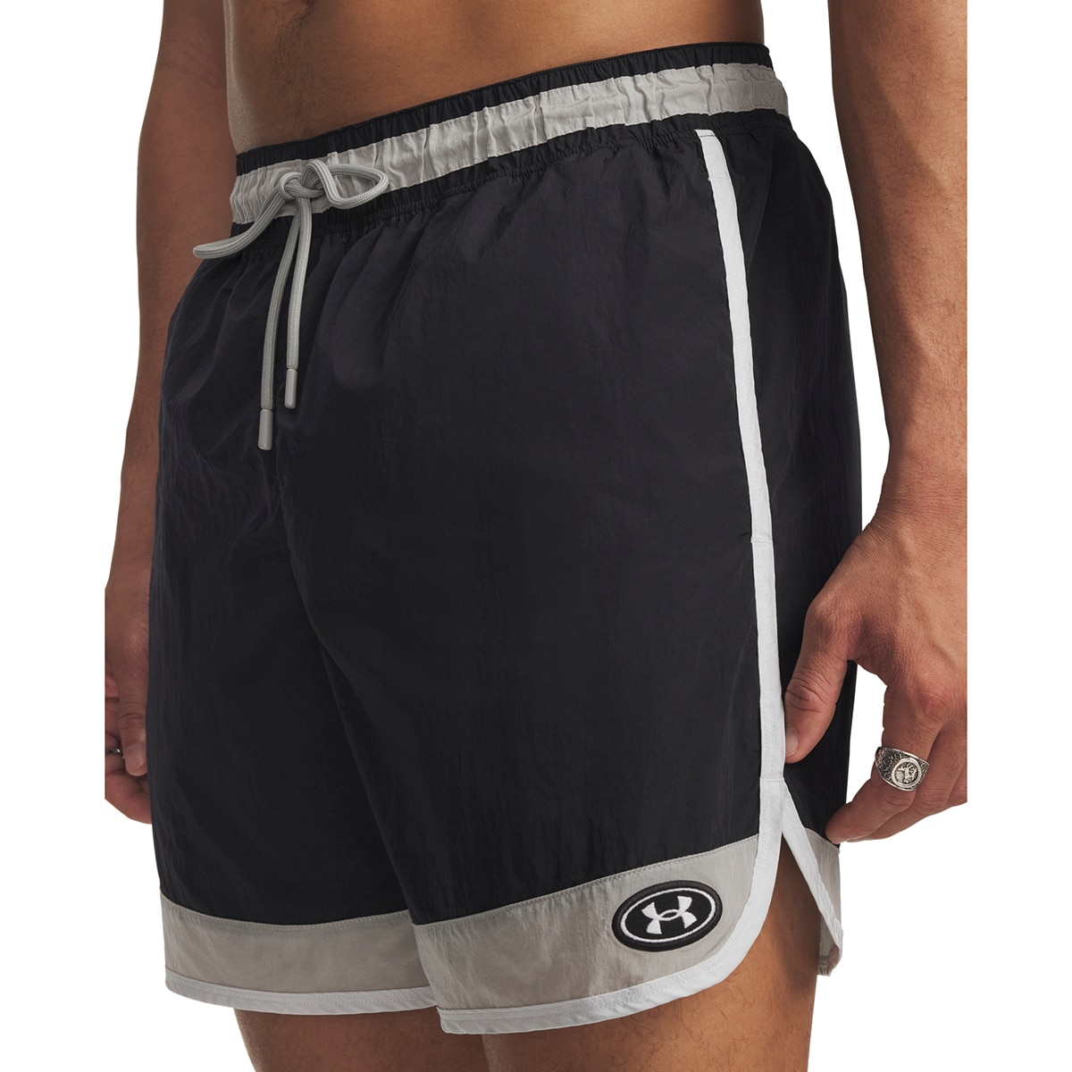 Calções Casual de Homem UA Icon Woven Track Shorts Preto-4