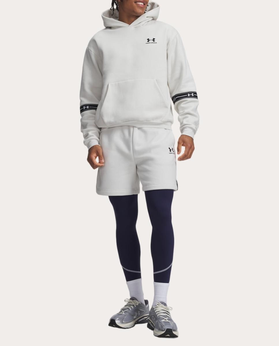 Calções de Homem UA Icon Flc Taped Short Branco Osso-3