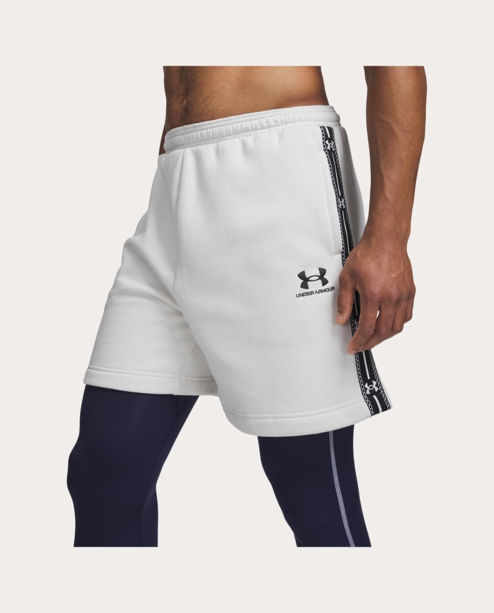 Calções de Homem UA Icon Flc Taped Short Branco Osso-4
