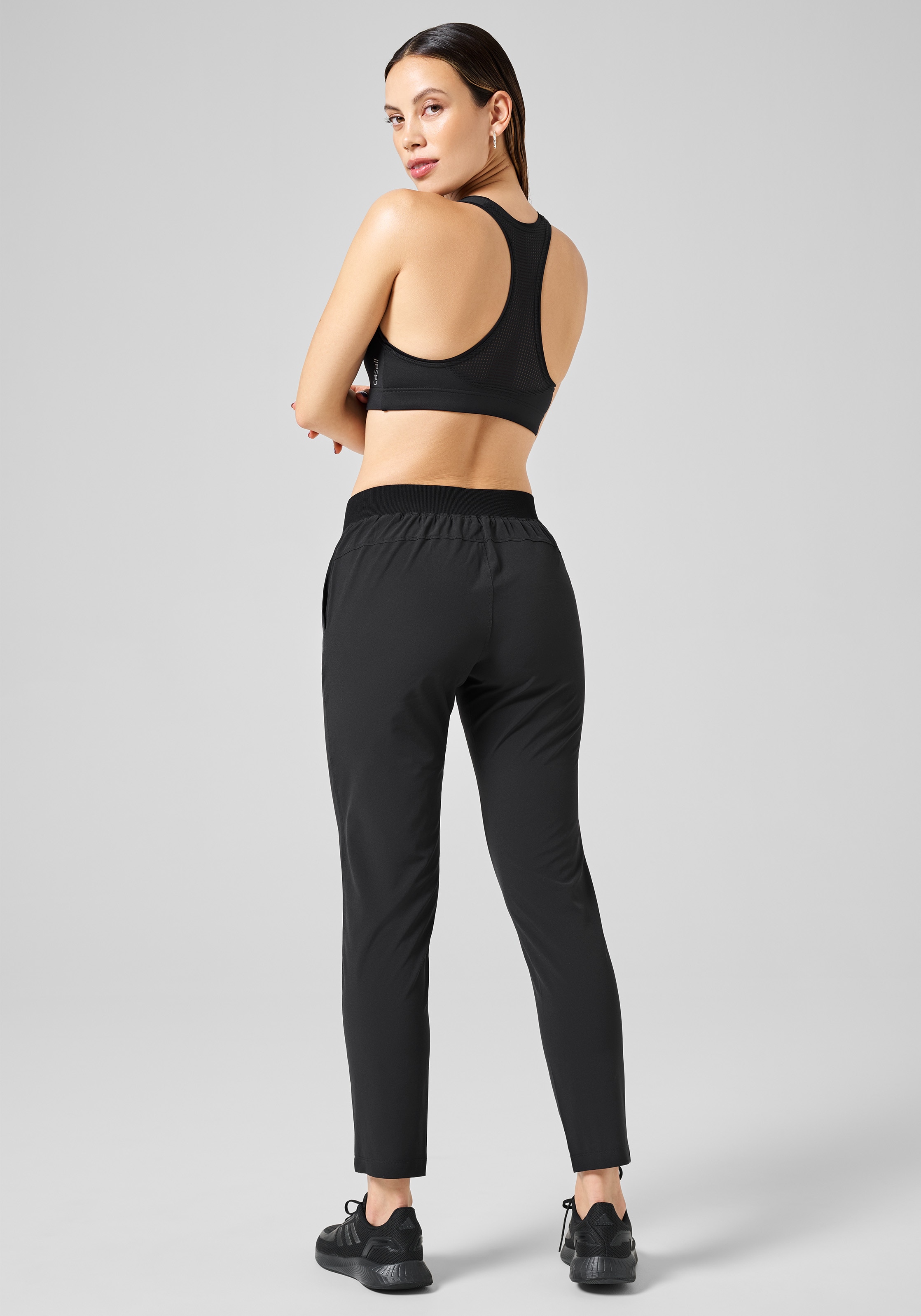 Calças de Mulher Slim Woven Pants Preto-2