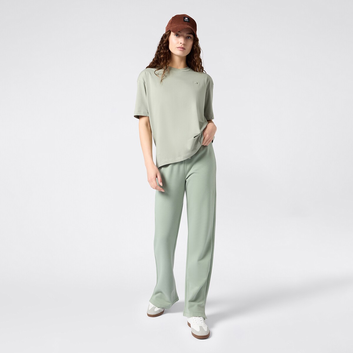 Calças de Mulher Verde-acinzentado-3