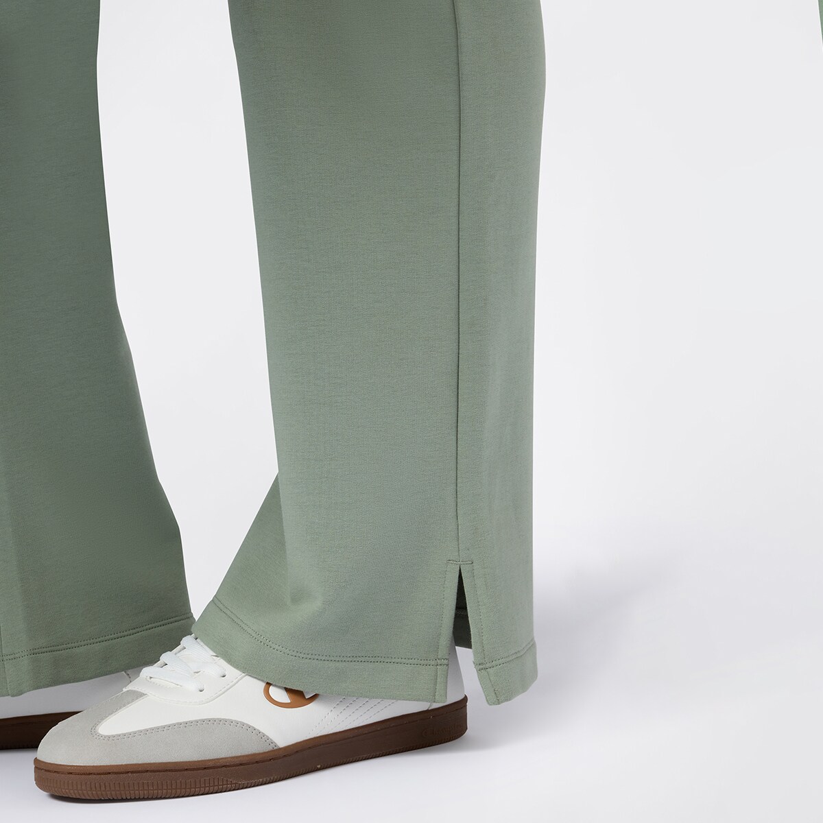 Calças de Mulher Verde-acinzentado-4