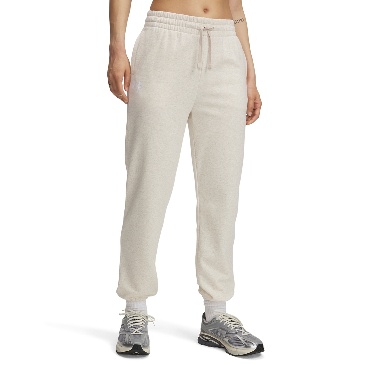 Calças de Mulher UA Rival Terry Joggers Castanho-1