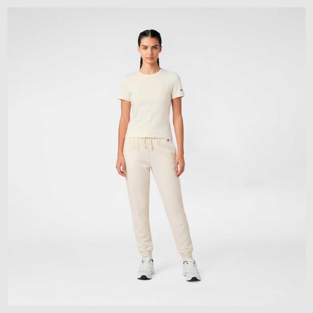 Calças de Mulher Rib Cuff Pants Cinzento-3