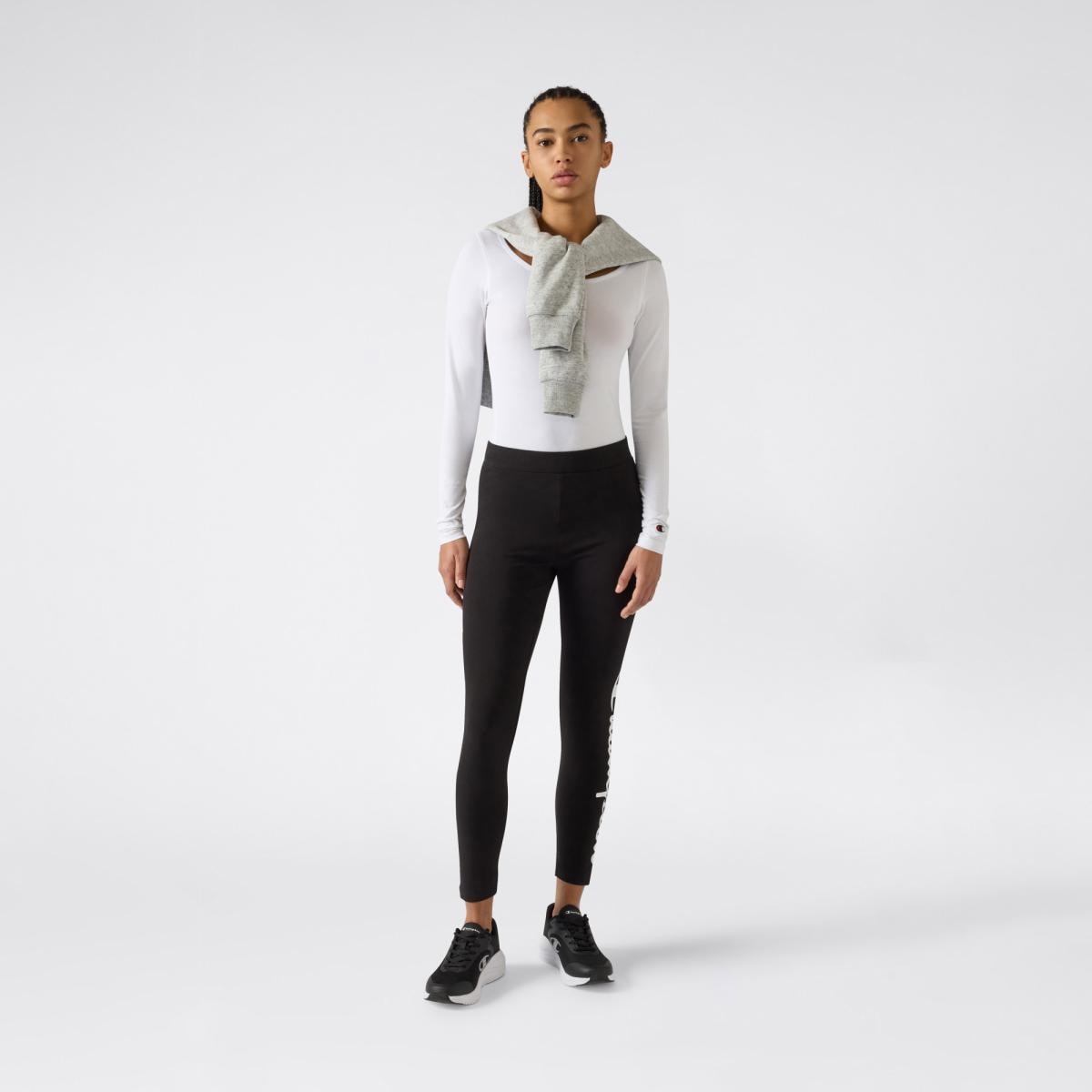 Leggings de Mulher Crop Leggings Preto-5