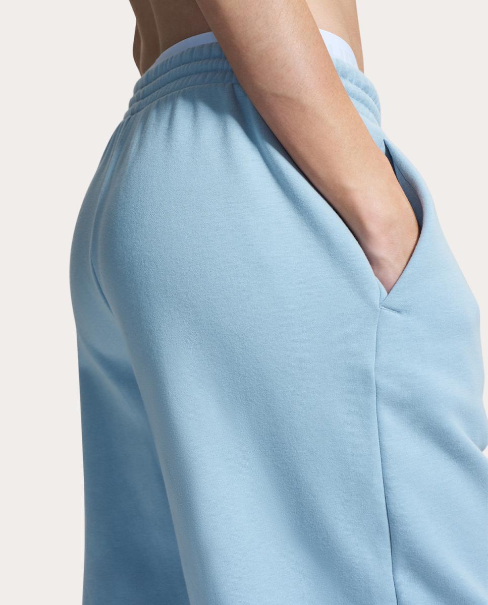 Calças de Mulher UA Icon Fleece Barrel Pant Azul / Cinzento-5
