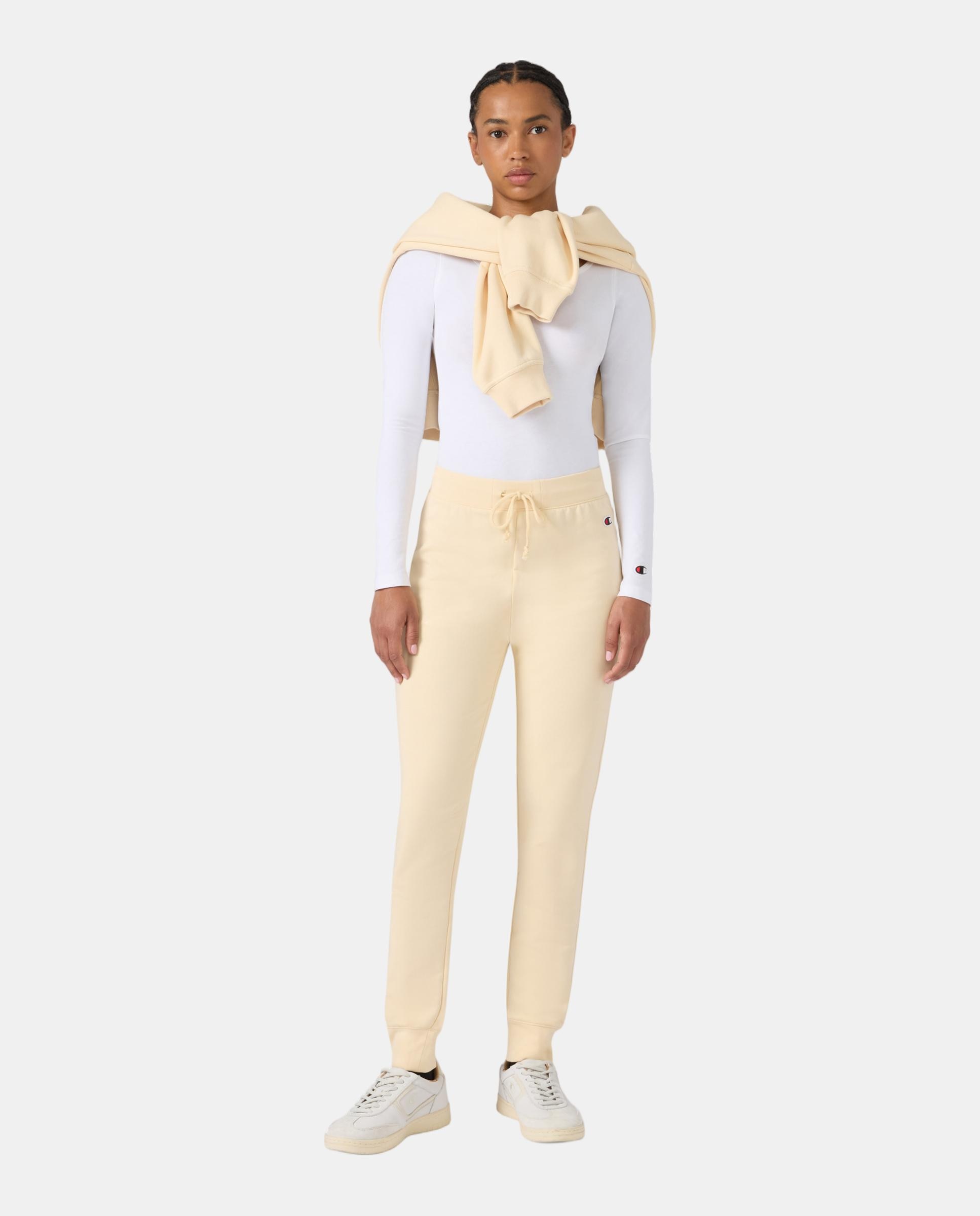 Calças Casual de Mulher Rib Cuff Pants Castanho-4