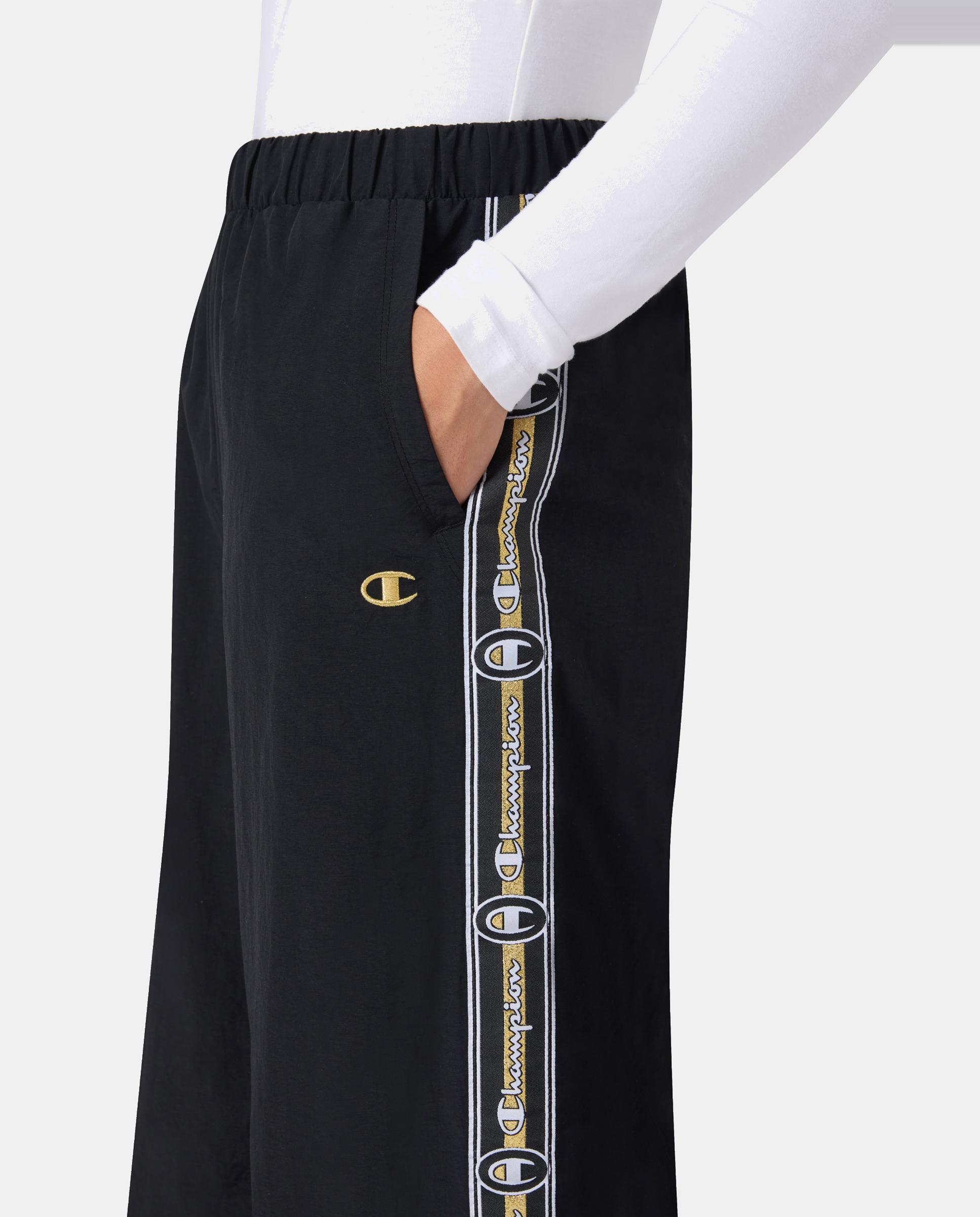 Calças Casual Woven Straight Hem Pants Preto-2