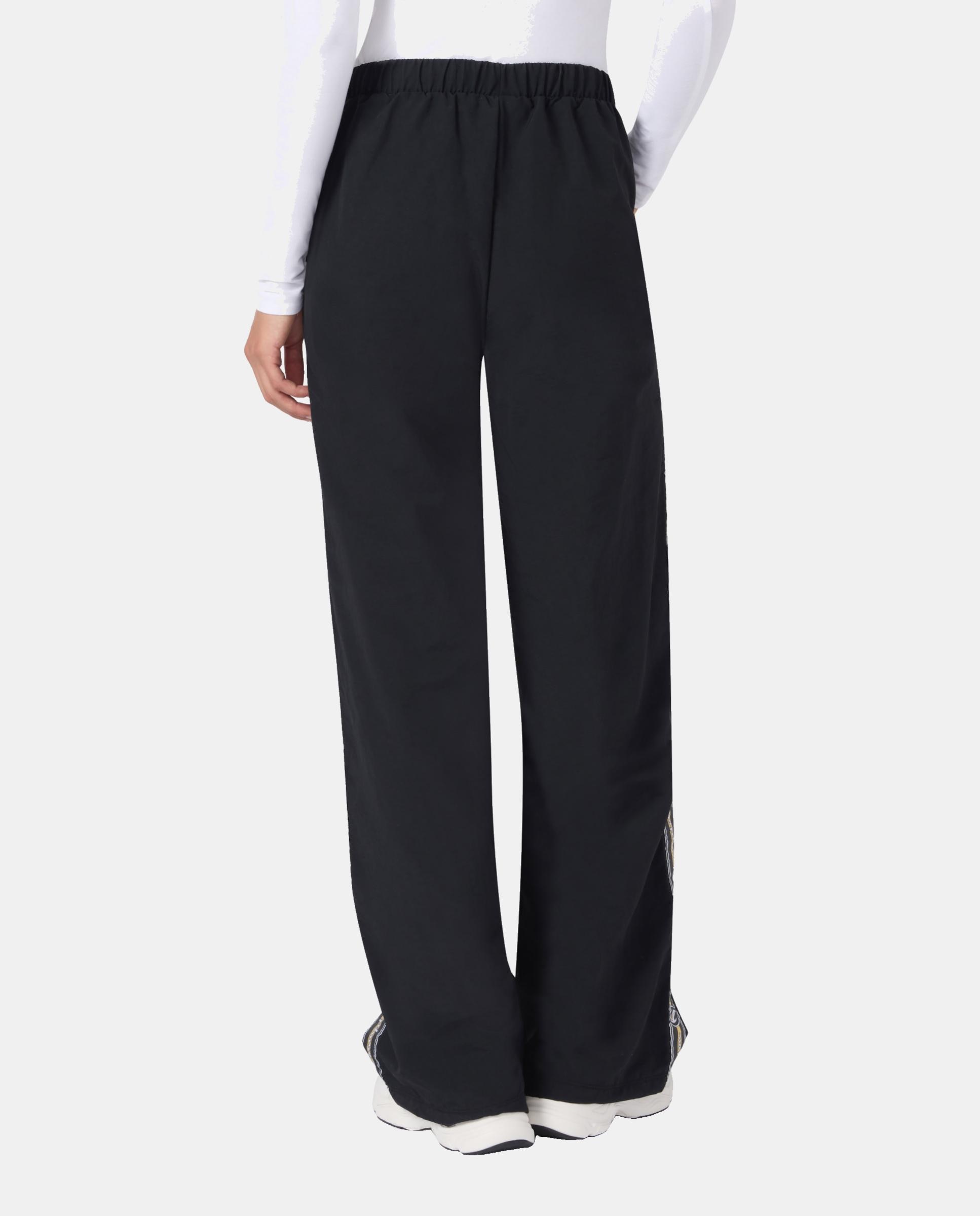 Calças Casual Woven Straight Hem Pants Preto-3