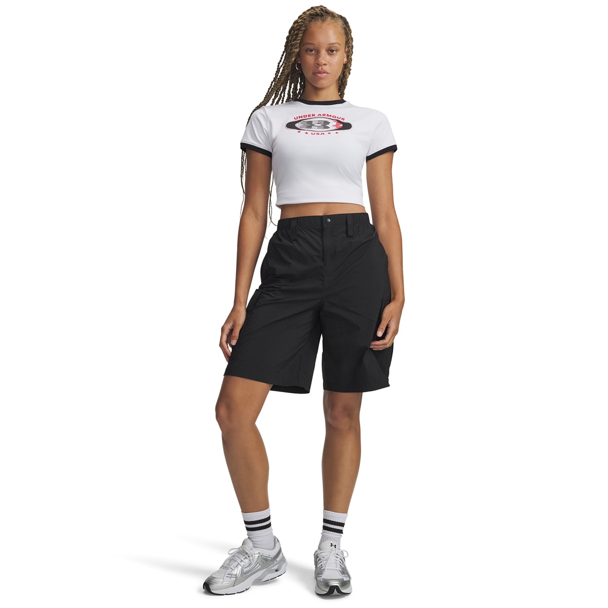 Calções de Mulher Casual Unstoppable Cargo Short Preto-3
