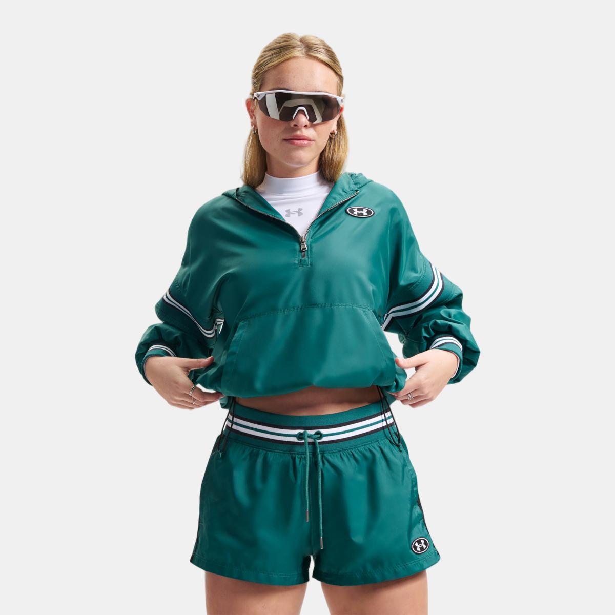Calções de Mulher Casual Icon Wvn Heritage Short Verde-escuro-4