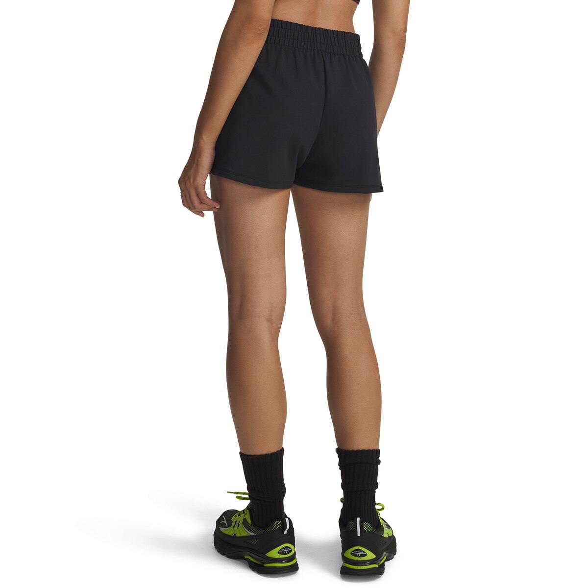 Calções de Mulher UA Sport Terry Short Preto / Branco-2