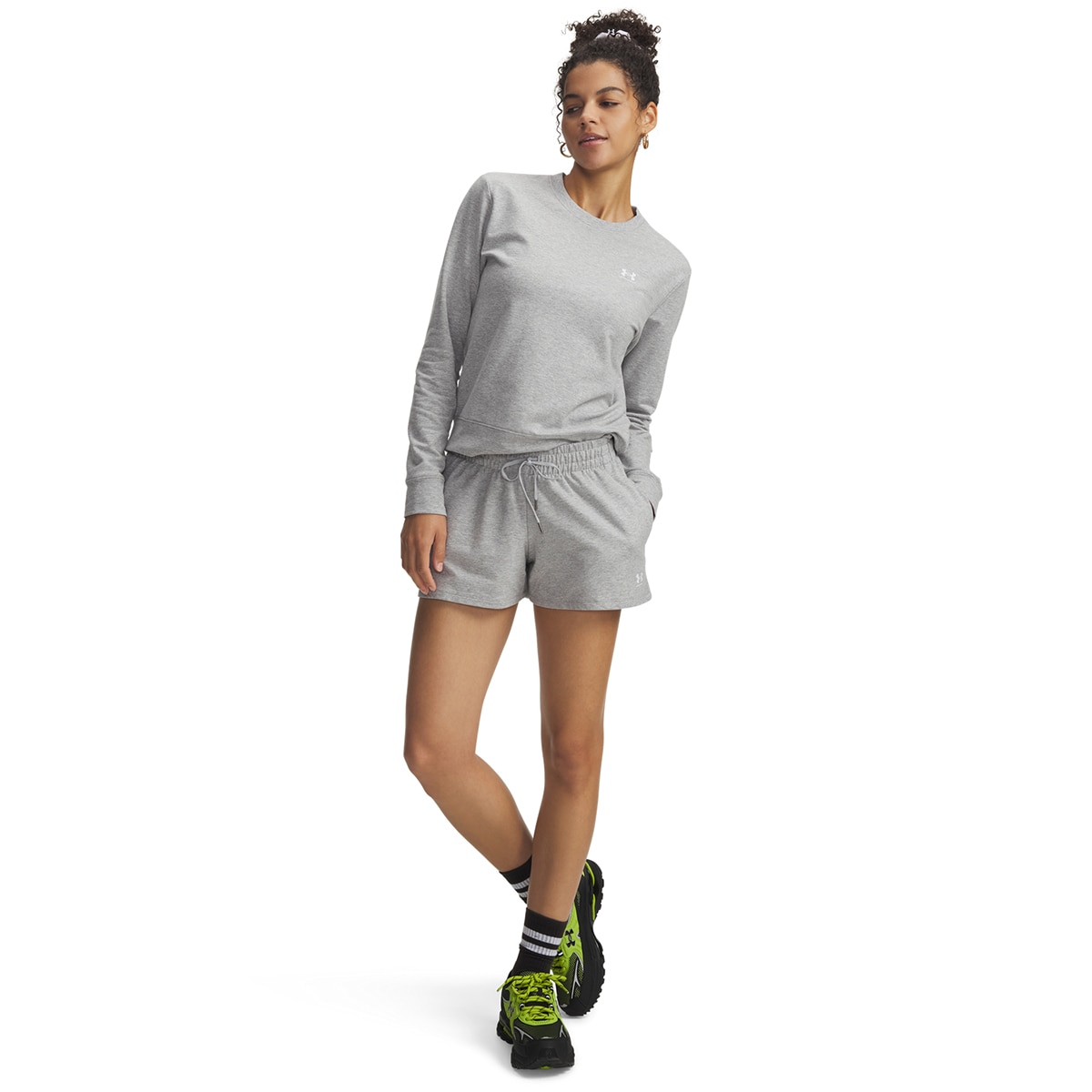 Calções Casual de Mulher UA Sport Terry Short Cinzento-jaspeado-3
