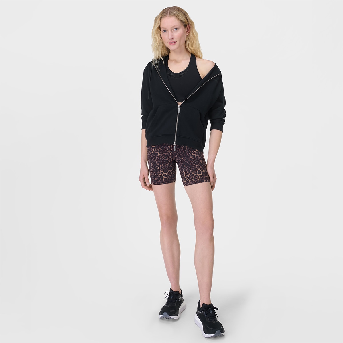 Leggings Tipo Calções de Mulher Power 6" Biker Shorts Castanho-7