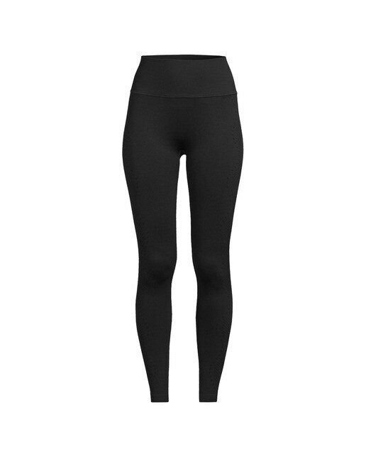 Leggings de Mulher Scallop High Waist Seamless Tights Preto-1