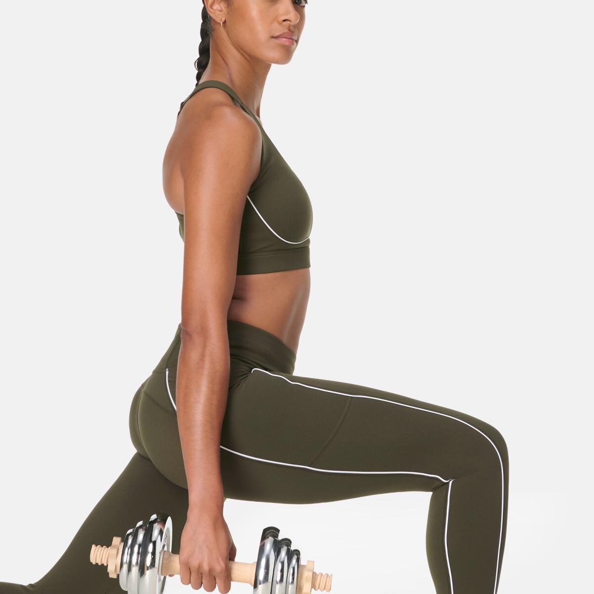 Leggings de Mulher Power 7/8 Piping Workout Verde-3