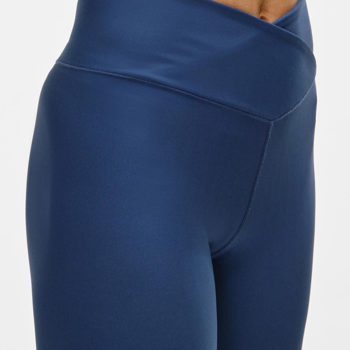 Leggings de mulher Overlap High Waist Tights Azul-3