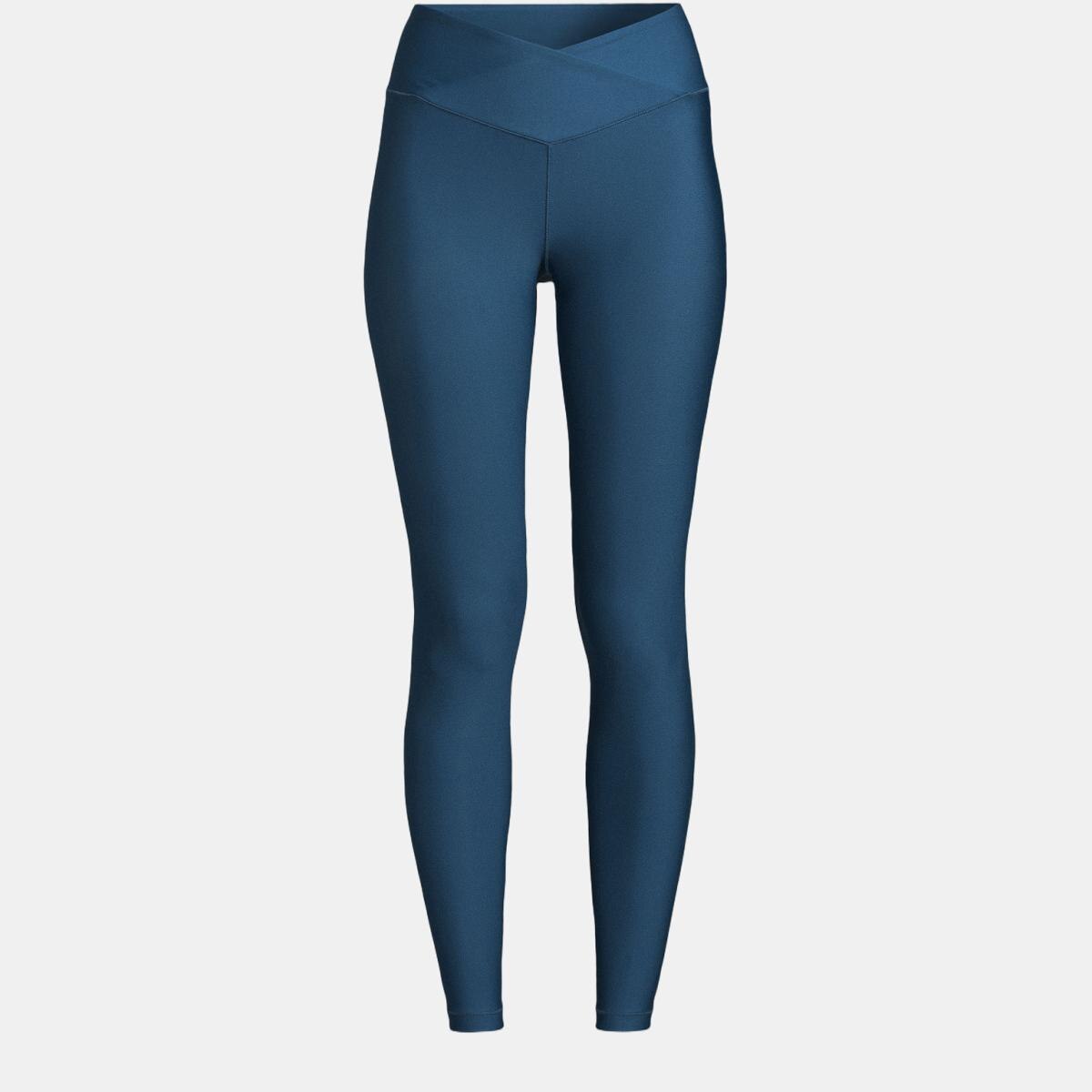 Leggings de mulher Overlap High Waist Tights Azul-5
