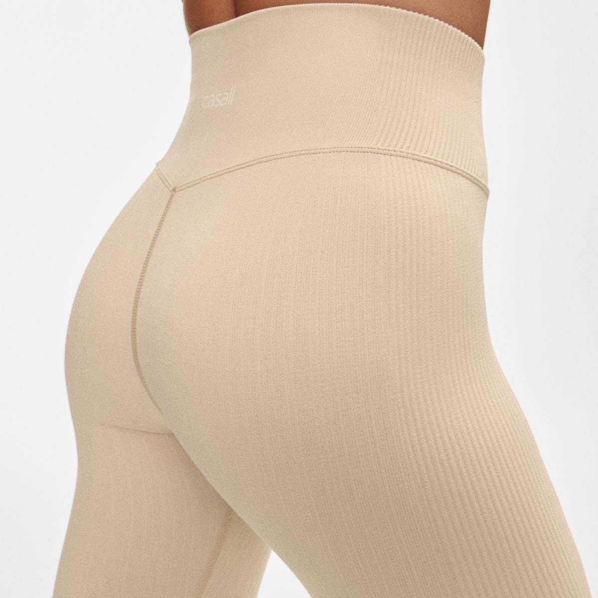 Leggings de Mulher Multi Rib Seamless High Waist Tights Natural-4