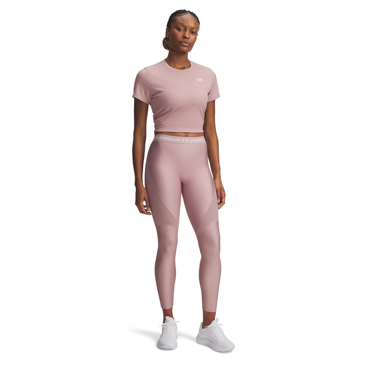 Leggings de Mulher UA HG Rib Legging Rosa-3