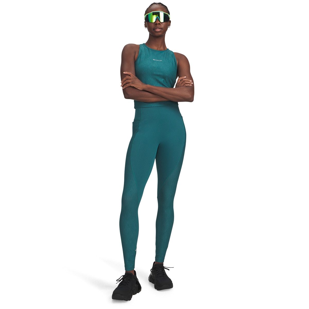 Leggings de Training de Mulher UA Halo Jacquard Legging Verde-escuro-3