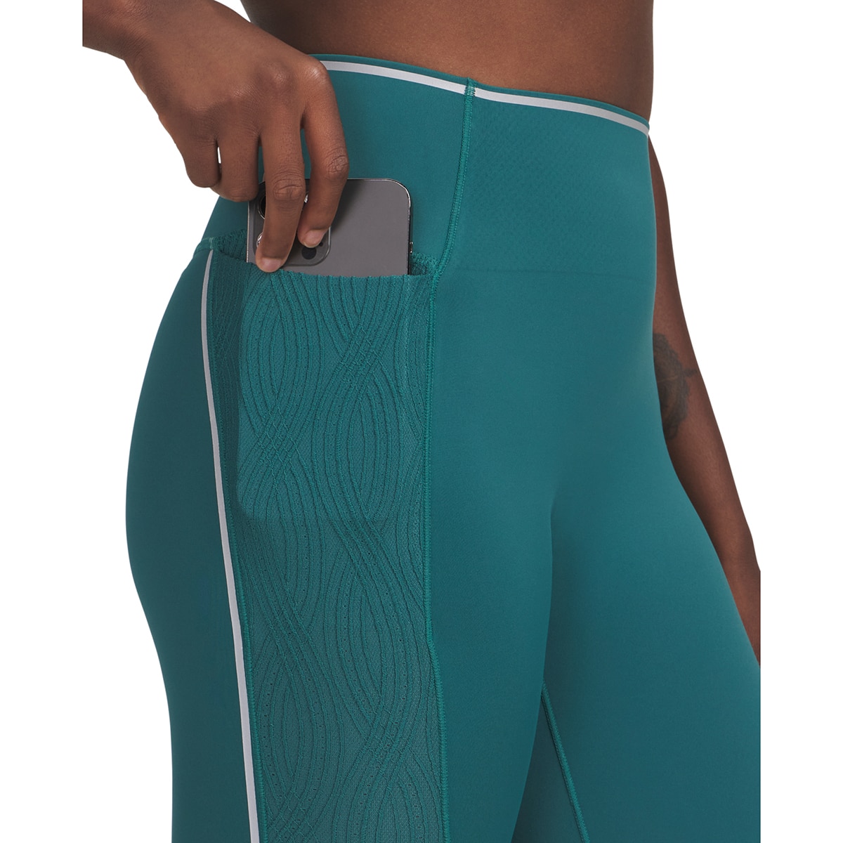 Leggings de Training de Mulher UA Halo Jacquard Legging Verde-escuro-5