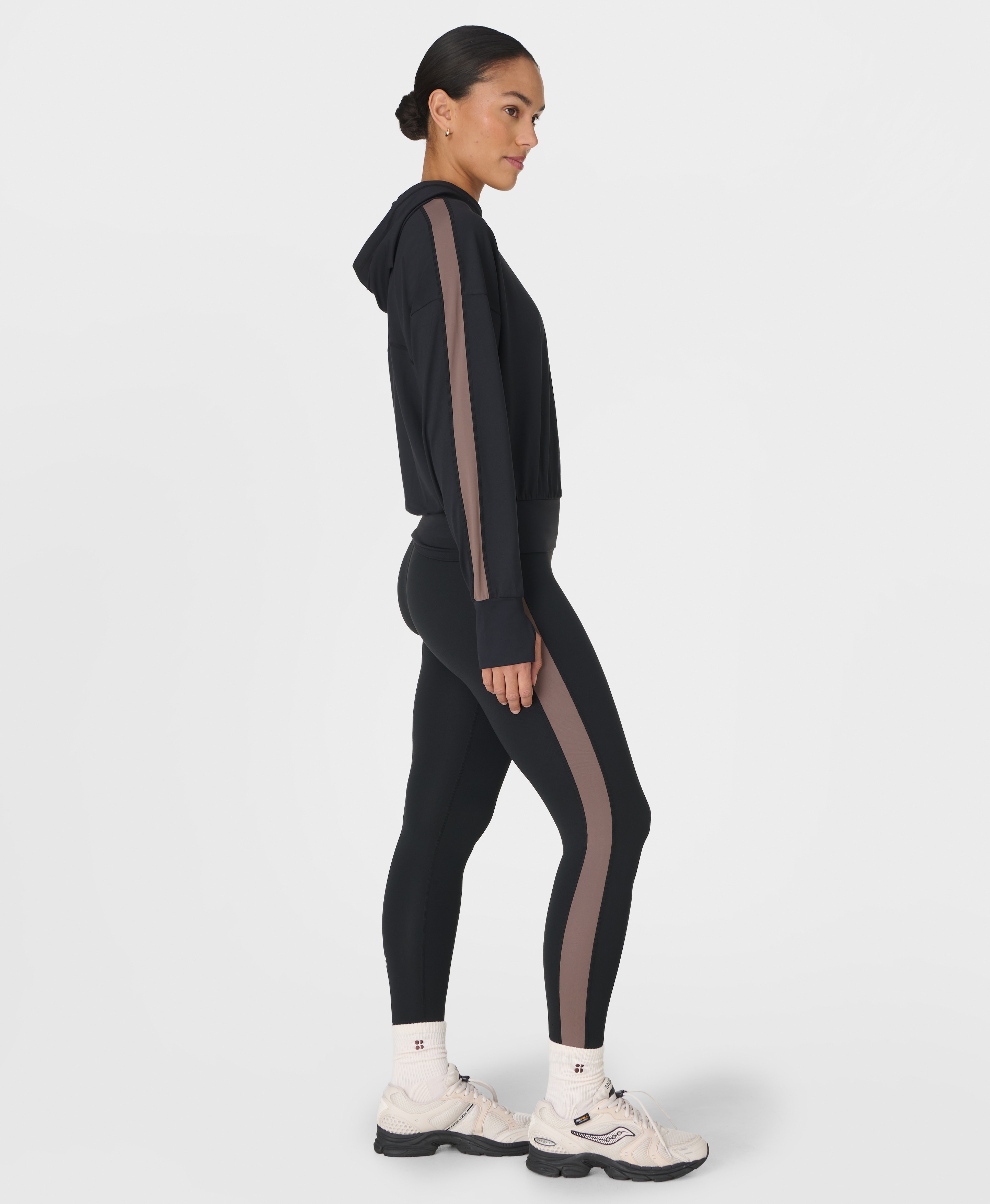 Leggings Compridas de Mulher All Day 7/8 Side Stripe Preto-5