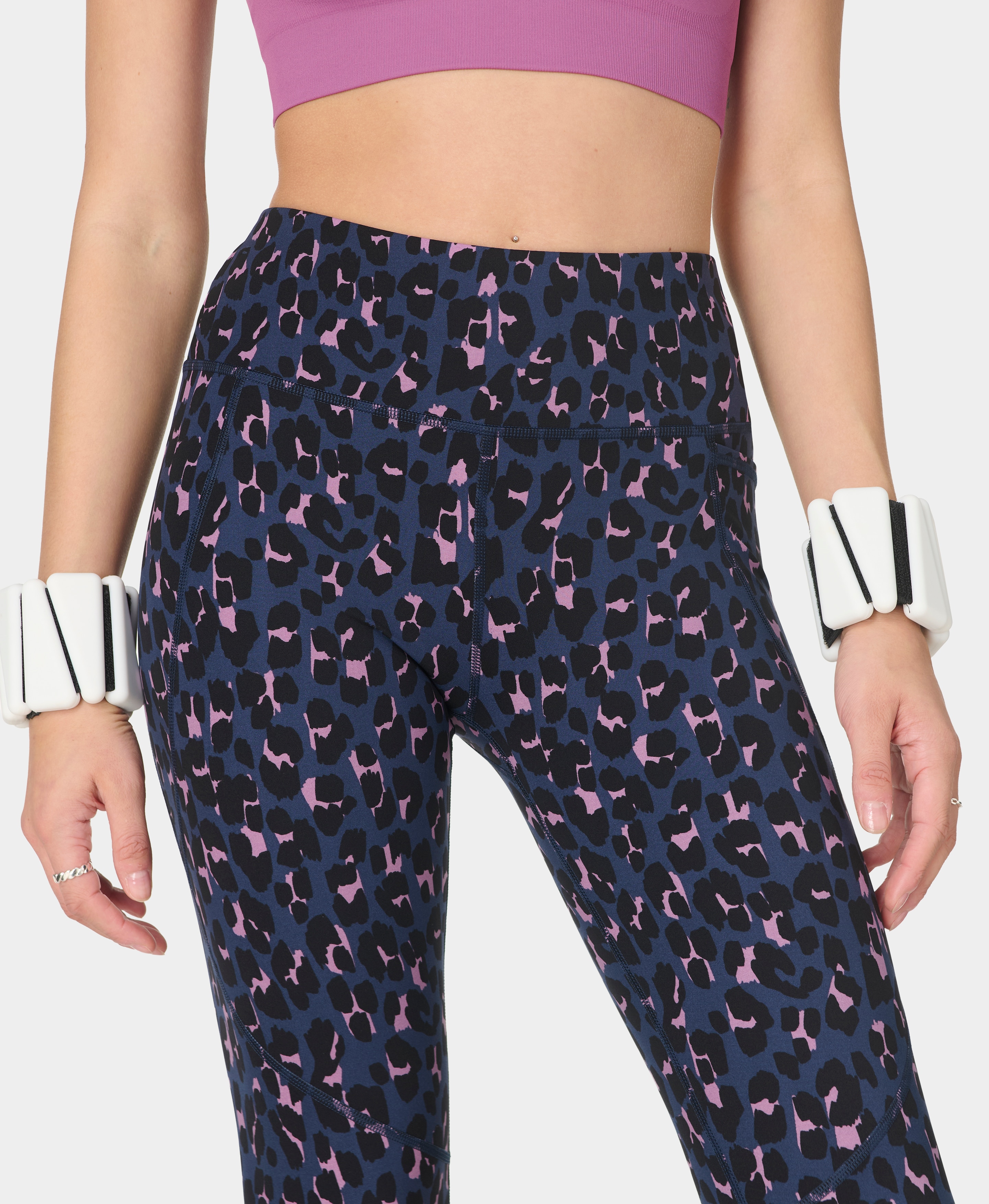 Leggings Compridas de Mulher Power 7/8 Workout Roxo-3